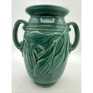 Crème Green USA Pottery Vase 7.5x~5.5” Art Nouveau Style MCM